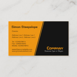 Steep Slope - Orange and Black Business Card