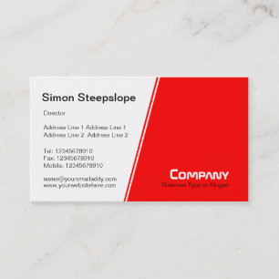 Steep Slope - White and Red Business Card