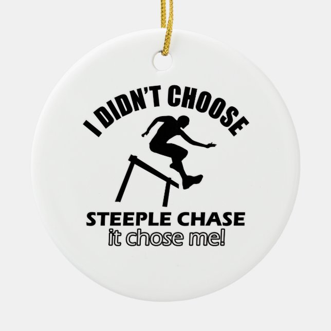 steeple chase design ceramic ornament (Front)