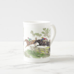Steeplechase Horses Bone China Mug