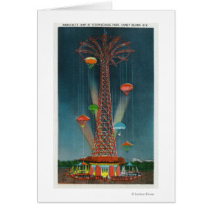 Steeplechase Park Parachute Jump View at Night