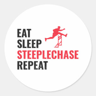 Steeplechase Race Steeplechaser Track and Field Classic Round Sticker