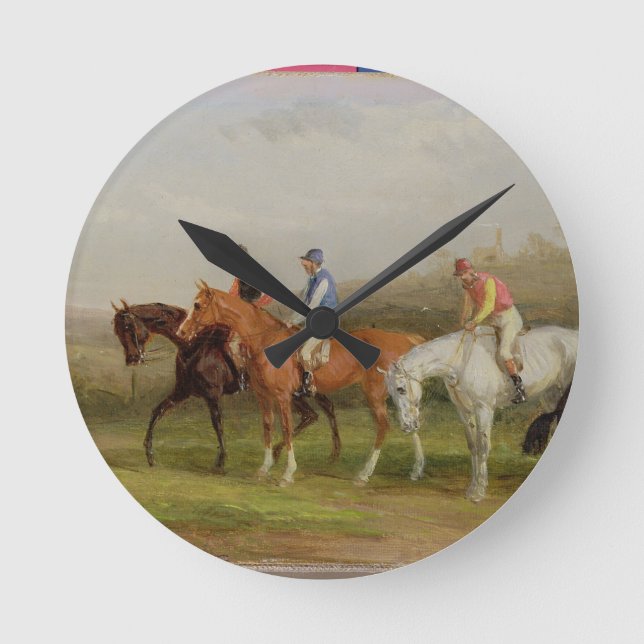 Steeplechasing: At the Start (oil on canvas) Round Clock (Front)