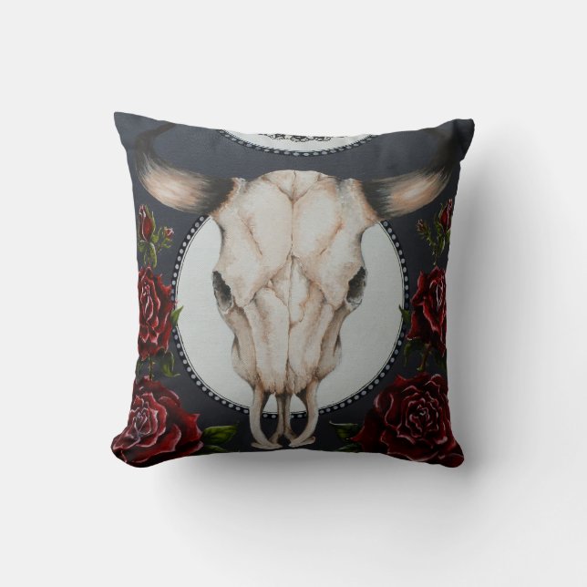 Steer skull pillow (Front)