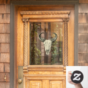 Steer Skull window cling
