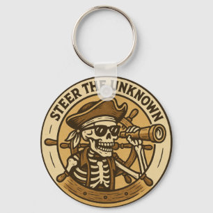 Steer The Unknown Pirate Skeleton Key Ring