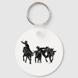 Steer Wrestling 1 Key Ring