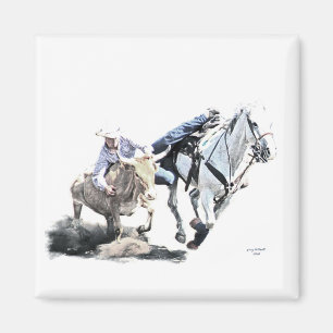Steer wrestling magnet