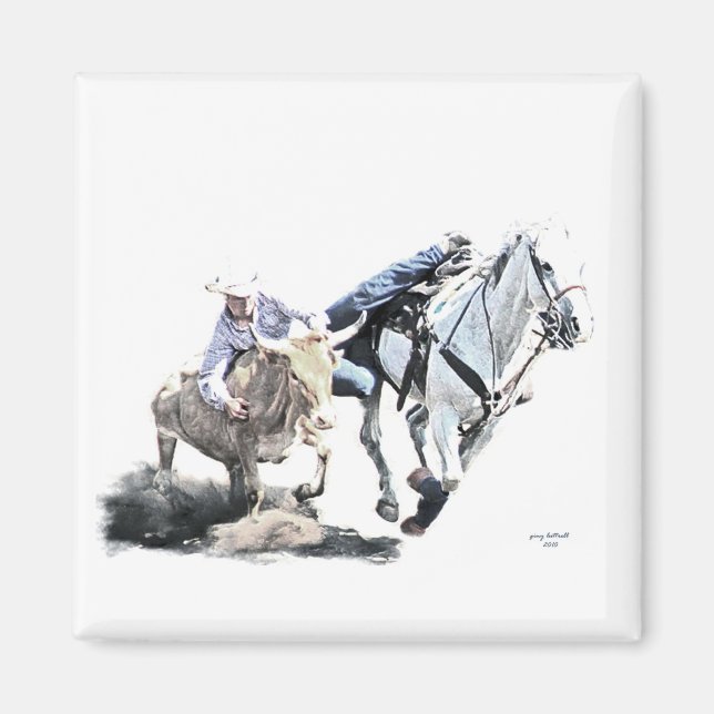 Steer wrestling magnet (Front)