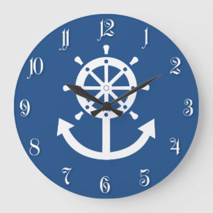 Steering wheel and anchor large clock