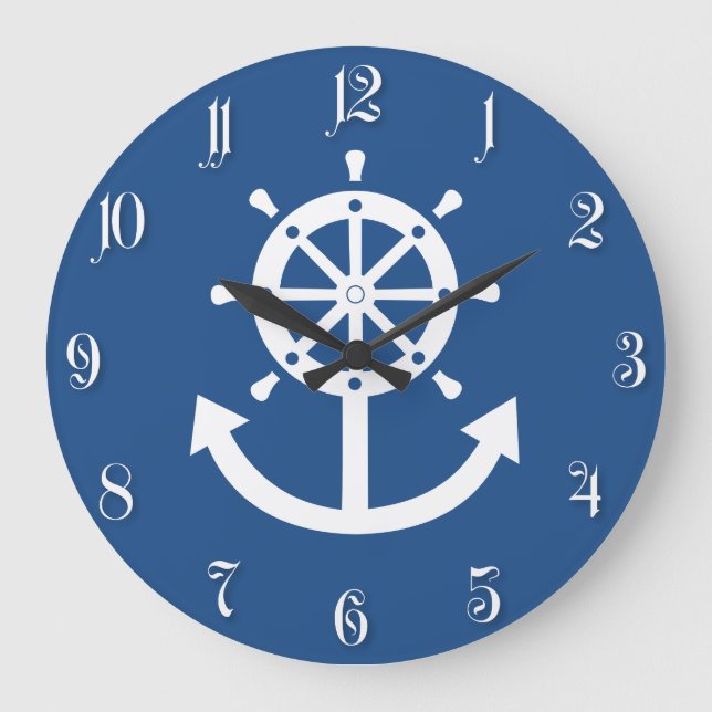 Steering wheel and anchor large clock (Front)