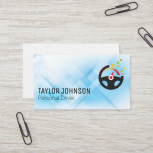 Steering Wheel Digital Logo Courier Services Business Card