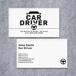 Steering Wheel Icon - Car Driver Business Card