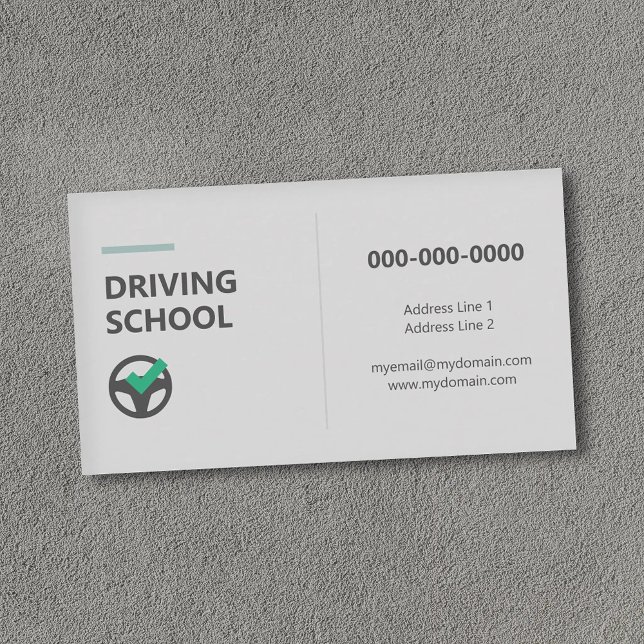 Steering Wheel Icon - Driving School  Business Card (Steering Wheel Icon - Driving School Business Card)