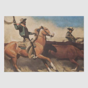 “Steers to Market” Western Art by Maynard Dixon Tissue Paper