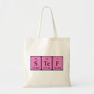 Stef periodic table name tote bag