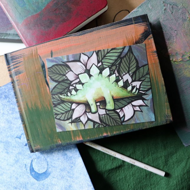 Stegosaur Dinosaur Flower Dinosaurs                Postcard (Creator Uploaded)