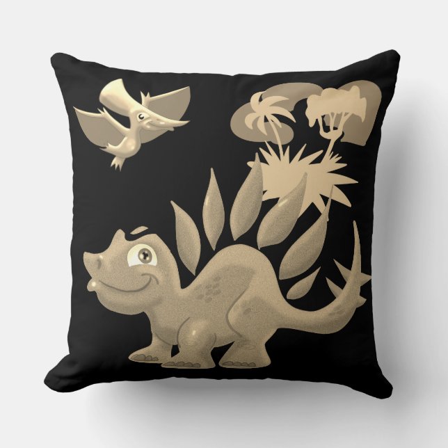Stegosaurus and Pterosaur Cushion (Front)