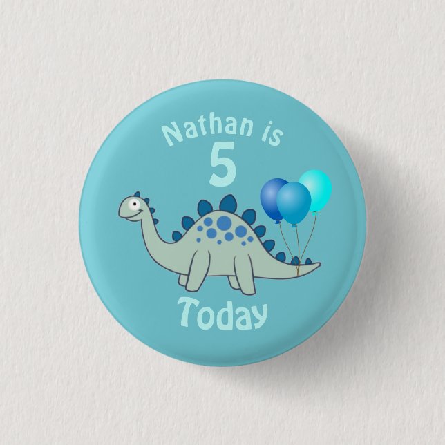 Stegosaurus Birthday 3 Cm Round Badge (Front)