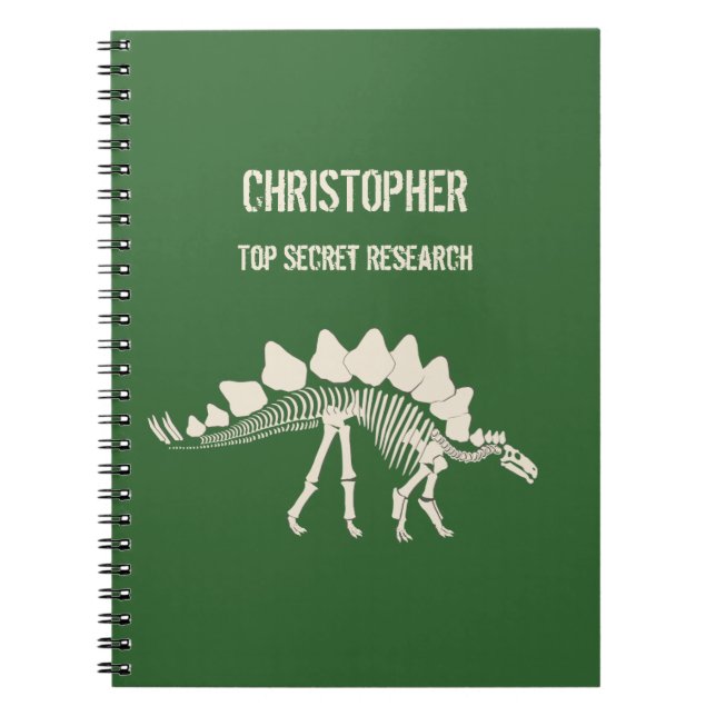 Stegosaurus Bones Dinosaur Dig Notebook (Front)