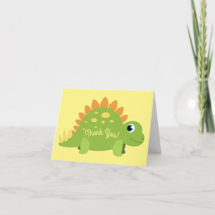Stegosaurus Dinosaur Birthday Party Thank You Card