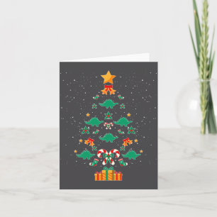 Stegosaurus Dinosaur Christmas Tree Xmas Long Slee Card