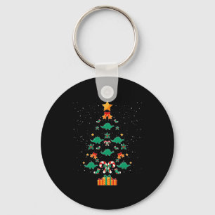 Stegosaurus Dinosaur Christmas Tree Xmas Long Slee Key Ring