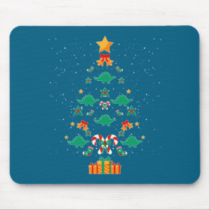 Stegosaurus Dinosaur Christmas Tree Xmas Long Slee Mouse Pad