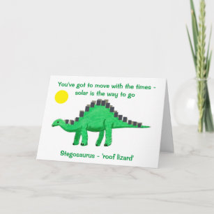Stegosaurus dinosaur green energy card