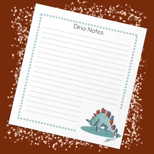 Stegosaurus Dinosaur Kids Lined  Notepad (Creator Uploaded)