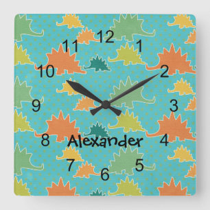 Stegosaurus Dinosaur Kids' Wall Clock