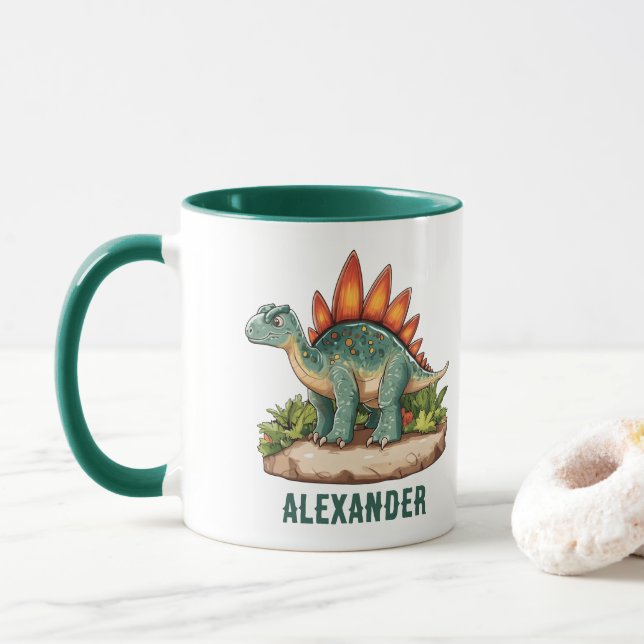 Stegosaurus Dinosaur Mug (With Donut)