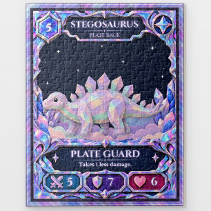 Stegosaurus Dinosaur, Rainbow Foil Art Jigsaw Puzzle