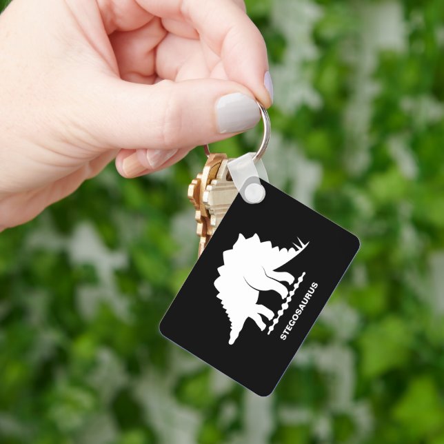 Stegosaurus Dinosaur Silhouette Keychain (Hand)