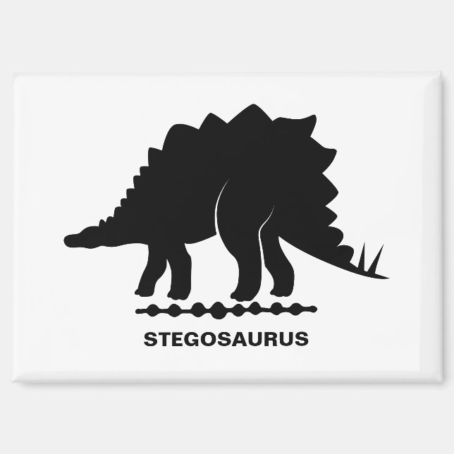 Stegosaurus Dinosaur Silhouette Magnet (Front)