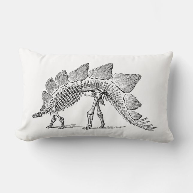 Stegosaurus Dinosaur Skeleton Fossil Lumbar Cushion (Front)