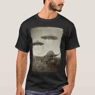 Stegosaurus Dinosaur UFO Alien Extraterrestrial Se T-Shirt