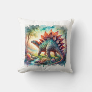 Stegosaurus in Watercolor 180724AREF126 - Watercol Cushion
