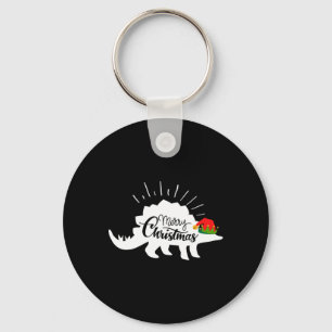 Stegosaurus Merry Christmas Funny Dinosaur Key Ring