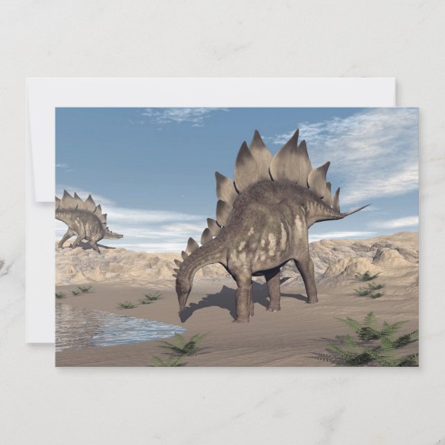 Stegosaurus near water - 3D render (Front)