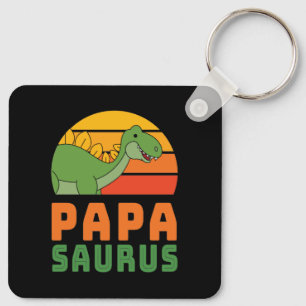 Stegosaurus Papasaurus Dinosaur Father's Day Key Ring