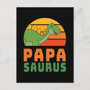 Stegosaurus Papasaurus Dinosaur Father's Day Postcard