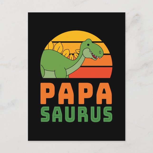 Stegosaurus Papasaurus Dinosaur Father's Day Postcard (Front)