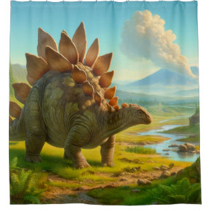 Stegosaurus shower curtain
