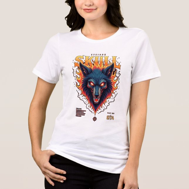 Steidon Skull – Flaming Wolf Head Tee (Front)