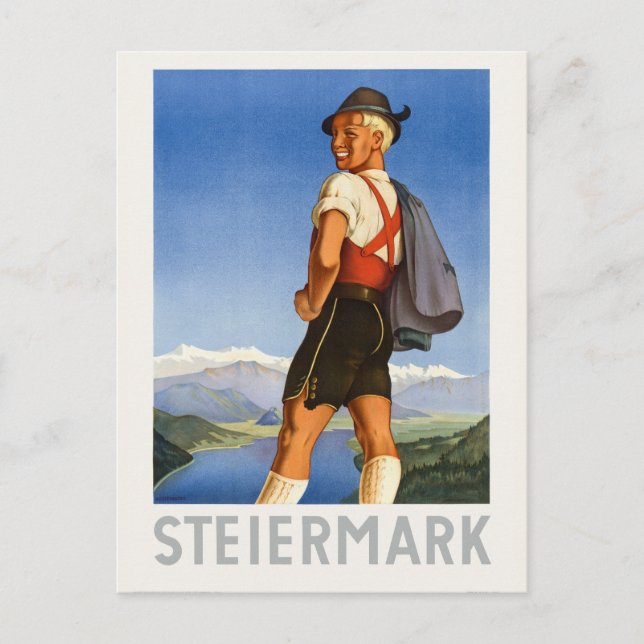 Steiermark Austria Vintage Poster 1948 Postcard (Front)