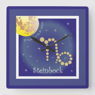 Steinbock 22. Dezember bis 20. Januar Uhr Square Wall Clock