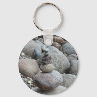 Steine an der Ostsee , gestapelt , Steinbalance Key Ring