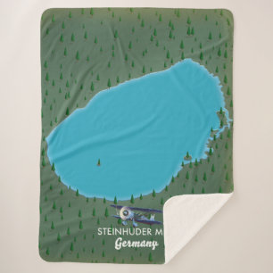 Steinhuder Meer Germany map Plaque Sherpa Blanket