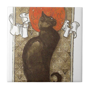 Steinlein's Cat - Art Nouveau Ceramic Tile